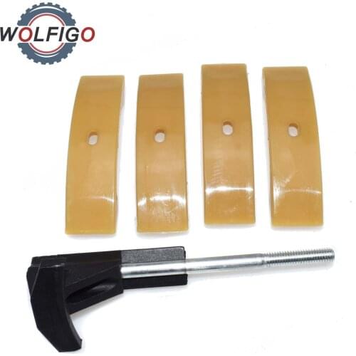 WOLFIGO Set Turbo Timing Camshaft Chain Tensioner Shoe Pads Halter for 1.8T VW Golf Beetle Jetta Audi A4 2000-2005 058109217B