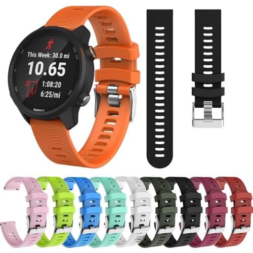 Colorful 20mm WatchBands Strap For Garmin Forerunner 245 M 645 Music vivomove 3 HR Approach S40 Venu SQ Silicone Smart Watchband