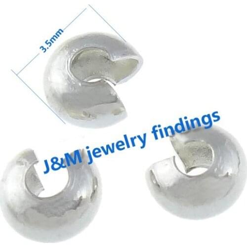 Brass crimp beads covers silver plated 50000pcs jewelry findings nickle free mang color can be plated