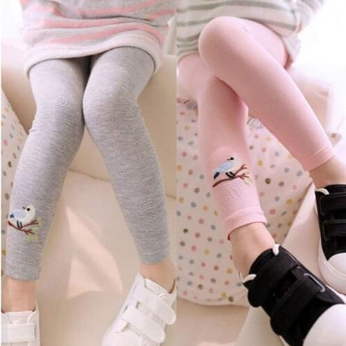 New Toddler Baby Girls Kids Skinny Pants Warm Leggings Girl Bird Pattern Stretchy Pants Trousers Hot