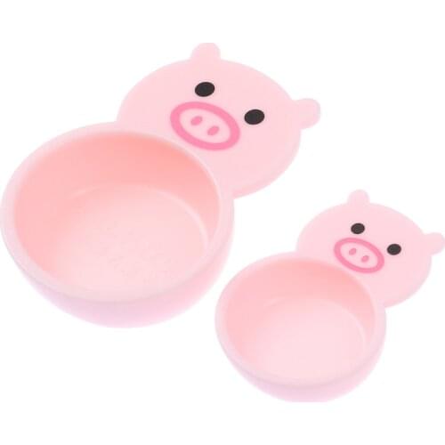 2pcs Mini Piggy Plate Cute Pig Food Play Plate Play House Toy Accessories Miniature Foods Toy Dishes