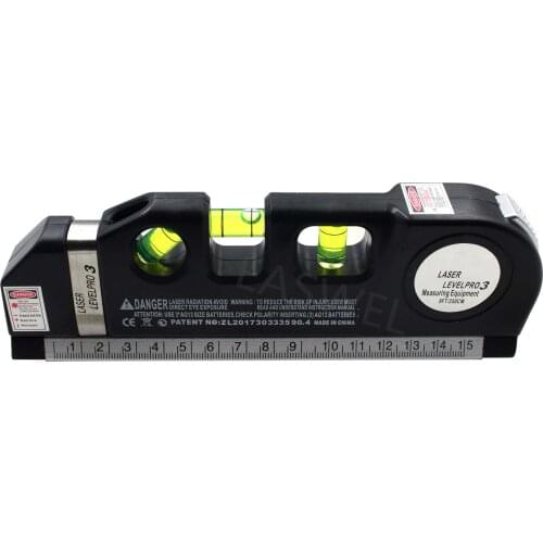 Multipurpose Laser Level Vertical Horizon Measuring Tape Aligner Metric Rulers