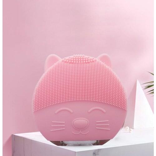 Cartoon Cleansing Instrument Pore Face Washing Brush Electric Touch Ultrasonic Cleansing Face Silicone Cleansing Brush