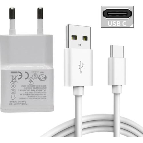 For Samsung Galaxy C7 Pro C9 S8 M11 A20E A42 A50 A51 Honor 20S 9X 9 8 Phone Charger 5V 2A USB Wall Adapter Type C Charging Cable