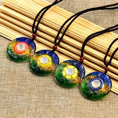 Openable Glass pendant female talisman exorcism Pendant Necklace mens religious Necklace Custom