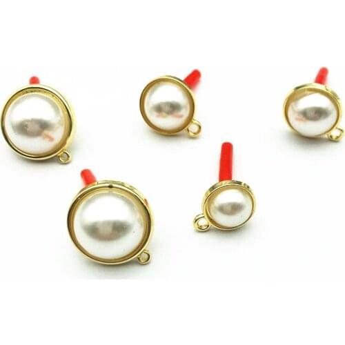 New Arrival! 100pcs Zinc Alloy/Imitation pearls Ear Stud for Earring DIY Parts,Jewelry Accessories Findings & Component