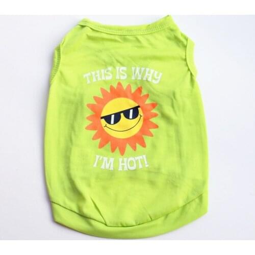 New Arrival Cartoon Summer Vest For Puppy Dog Cat Pets Clothes This Is Why I'M Hot Cool Vest Summer Shirt Casual Vests XS-L