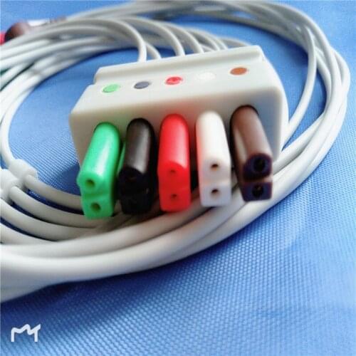 Compatible New Siemens ECG Cable 5 Lead snap ecg patient cable leadwire Suitable