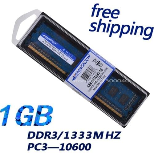 KEMBONA Original authentic Desktop DDR3 1GB 1333Mhz PC2-10600 Memory RAM Computer Components Free shipping