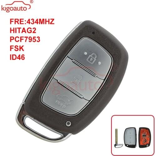 Kigoauto 3 button 433Mhz ID46-PCF7953 for Hyundai IX35 smart remote car key