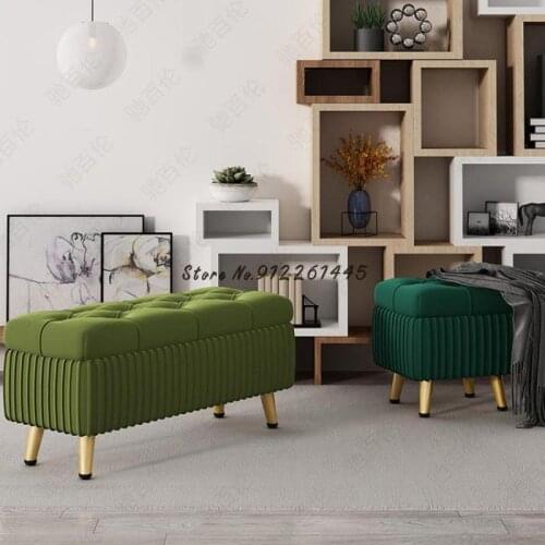 Shoe changing stool household door creative solid wood stool changing room fitting room bench Nordic Light luxury shoe wearing