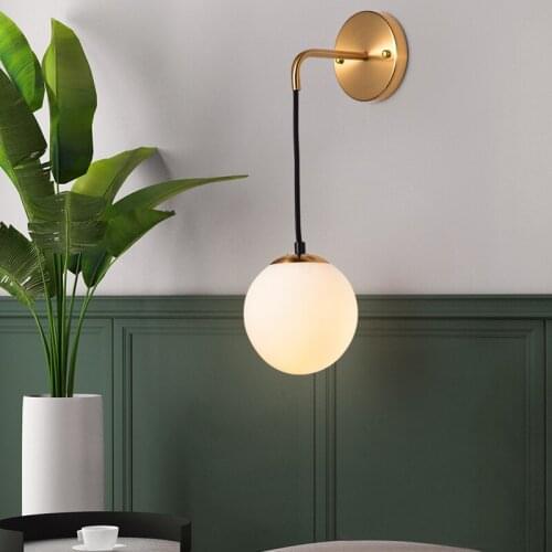 Bedroom Glass Ball Simple Modern Studio Guest Room Nordic Creative Decoration Individual Living Room Dining Room Wall Lamp