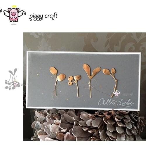 Piggy Craft metal cutting dies cut die mold 4Pcs Flower fruit branch Scrapbook paper craft album card punch knife art cutter die