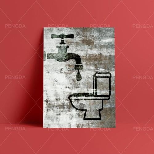 Toilet Faucet Water Stinkpot Canvas Painting Home Decoration Wall Art picture Prints Modular Modern Frame Poster For Living Room