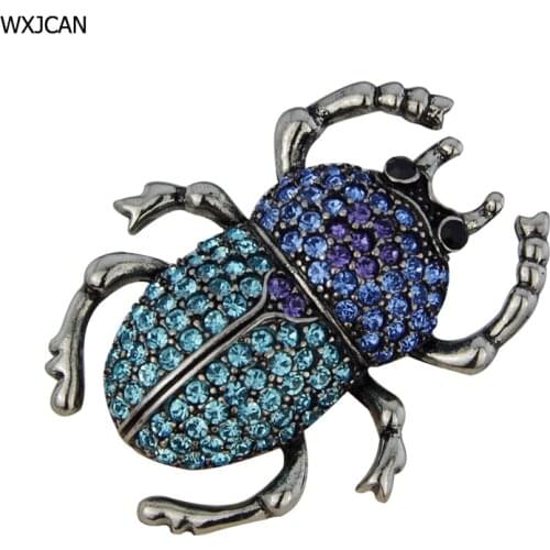WXJCAN crystal beetle brooch insect Hijab pins up Vintage brooches Decorative pin costume jewelry Understated luxury gifts B5649