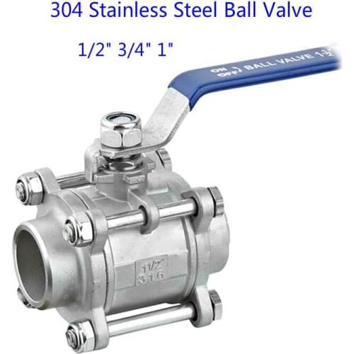 High quality 3pc Type 304 stainless steel welded ball valve 1/2" 3/4" 1" BSP female thread Q21F-16