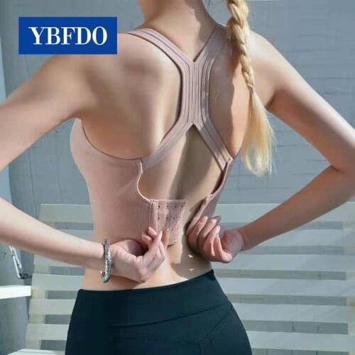 YBFDO 2021 New Women Sports Bra Push Up Crop Top Cross back Breathable Top Sexy Running Yoga Bra Athletic Workout Sportswear