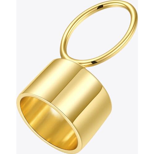 ENFASHION Geometric Finger Nail Rings For Women Gold Color Ring Chain 2021 Hollow Wide Anillos Fashion Jewelry Gift R214091