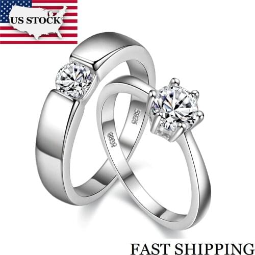 USA STOCK Lovers' Gift Engagement Rings for Women Cubic Zirconia Jewelry Wedding Ring Anniversary Free Shipping Uloveido J060