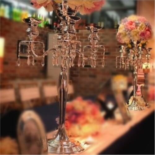 10pcs/lot 68cm(H) Gold or Silver Bling Flower stand wedding table centerpiece wedding candelabras Event Props