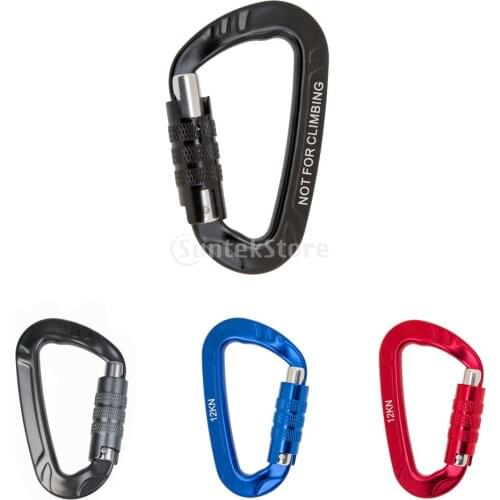 12KN D Shape Aluminum Carabiner Screwgate Self Locking Snap Clip Keychain Hammock Hanging Climbing Backpack Hook Outdoor Buckle