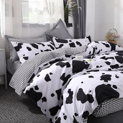 2021 Cartoon Cow Sot Bedding Sets Bed Linen Duvet Cover Flat Sheet Bedding Set Single Double Full King Queen Bed Set