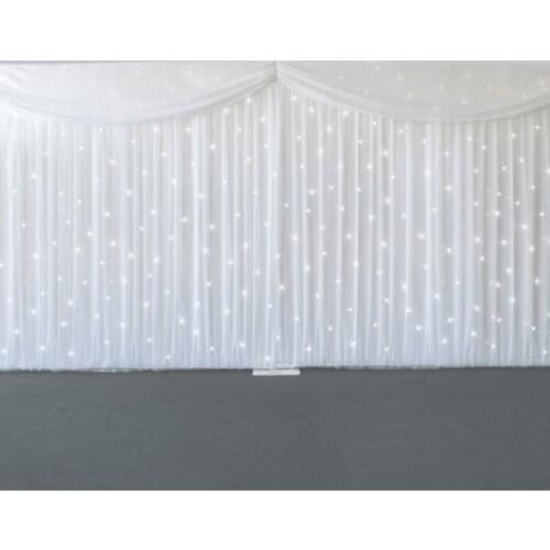 3*6M led starlit Wedding Backdrop Wedding Curtain Backdrop Wedding Drape with LED light With Stainess Steel Backdrop Stand