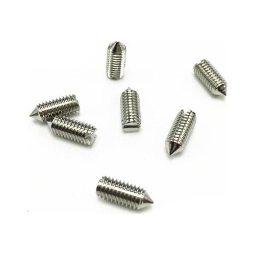 30pcs M3 stainless steel Slotted tip end set grups screw one word cone type tight grup machine meter bolt GB71 3mm-16mm long