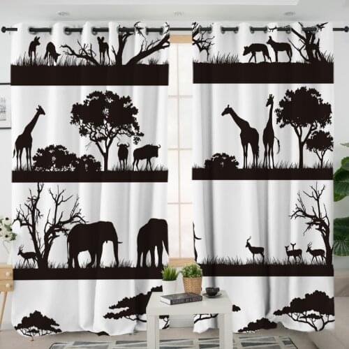 Cartoon Animals 3D Window Curtains Cortinas De Dormitorio Print Room Home Decor Rideau De Fenetre Drapes Cotinas Rideau Salon