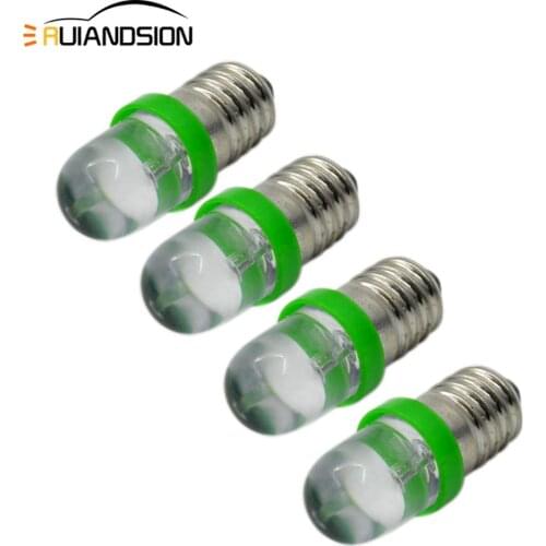 4pcs F5 LED E10 6V Screw bulb Warning signal bulb Green E10 Instrumentation White E10 12V blue Indicator red yellow E10 0.2W