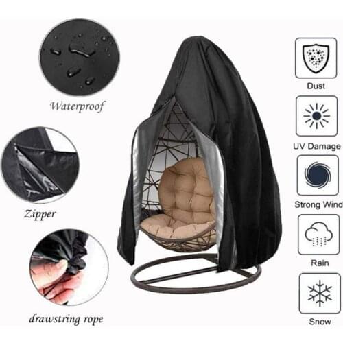 Patio Chair Cover Egg Swing Chair Waterproof Dust Cover Protector with Zipper Protective Case Outdoor Hanging Egg Chair Cover