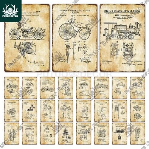 Putuo Decor Manuscript Vintage Metal Tin Sign Motorcycle Bike Rail Plate Home Decor Garage Man Cave Club Living Room Decoration