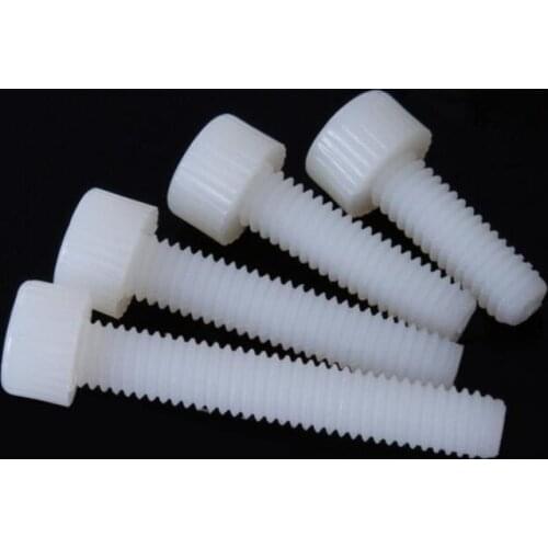 DIN912 Nylon Hex socket head cap screws M3 M4 M5 Knurled Hexagon Bolt Plastic Cup Head Screw L*5/6/8/10/12/15/20/25mm