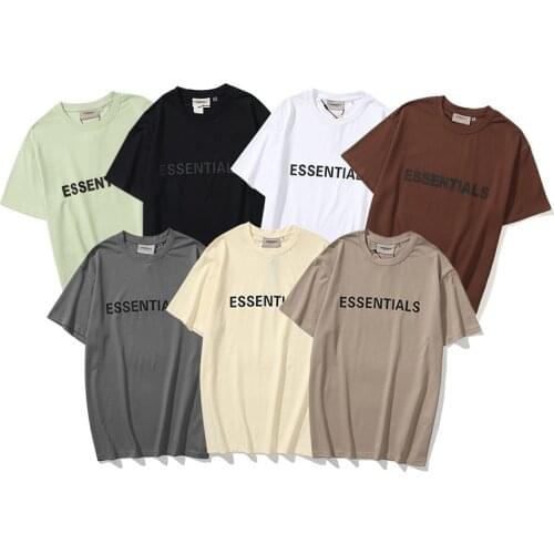 2021 Essentials T shirt Letter Rubber Print short sleeve Tshirt Short Sleeve Casual Fashion Men Women T-shirt Autumn Hip Hop Tee