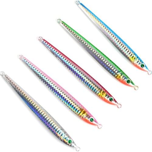 HiUmi 5Pcs Jigging Lead Fish 7g 10g 14g 17g 21g 28g Metal Jig Fishing Lure 5 Colors Paillette Knife Wobbler Artificial Hard Bait