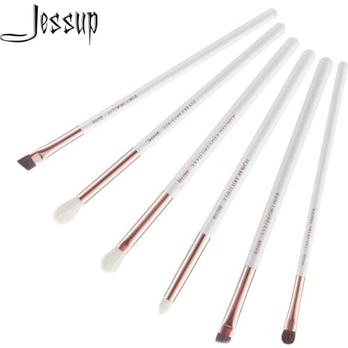 Jessup Beauty 6pcs Makeup Brushes Set Pearl White/Rose Gold pinceaux maquillage Eyeshadow Liner Definer Brushes Cosmetics T221
