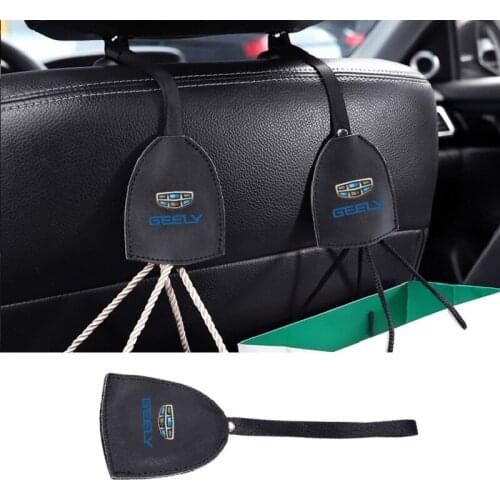Car Seat Back Leather Hook Styling Decoration for Geely Logo Emgrand EC7 EC8 X7 7 GE GT EV8 EX7 Vision CK GE MK Bl King Kong Gx7