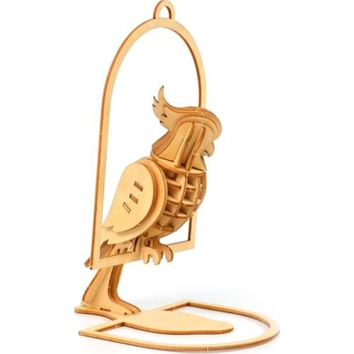 Laser Cutting Bird Cat dolphin Toys 3D Wooden Puzzle Toy Assembly Model Wood Craft Kits Desk Decoration for Children Kids