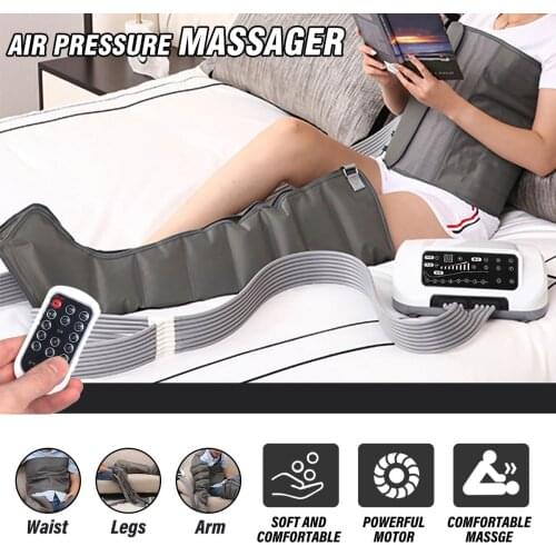 8 Air Chambers Leg Compression Massager Vibration Infrared Therapy Arm Waist Pneumatic 6 Mode Remote Control Pain Relief Massage