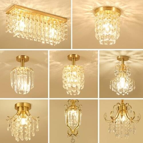 Copper Chandelier corridor lamp porch lamp creative cloakroom simple European balcony ceiling lamp modern chandelier