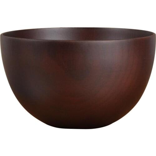 Natural Wood Bowl Handmade Tableware Round Shape Rice Bowl Salad