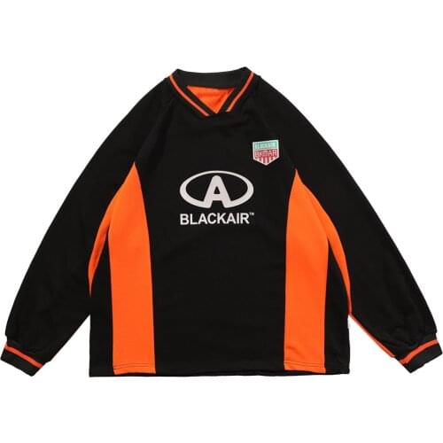 V-Neck Sweatshirt Men Color Block Patchwork Hoodie Couple Retro Fashion Sport Style Baseball Pullover Autumn Streetwear