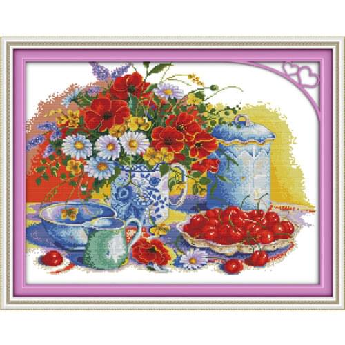 Harvest cross stitch kit cartoon 14ct 11ct count print canvas stitching embroidery DIY handmade needlework