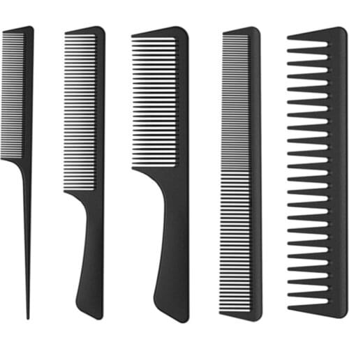 Carbon Fiber Comb Set Professional Hair Tail Comb Salon Cutting Comb