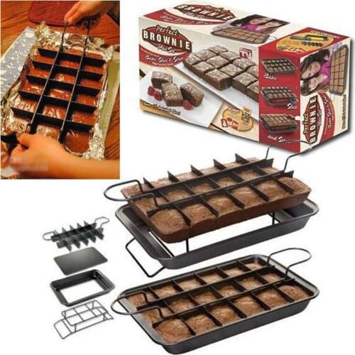 Carbon Steel Maker Cheesecake Brownie Pan Set Cutter Mould Cakes Stand Bakeware Tool
