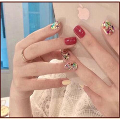 24PCS Minimalist style Nail Sticker Art Manicure Tools Man-made Detachable False Fake Nails Full Cover Natural Decor Nails