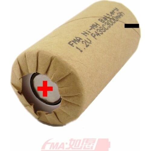 2Pcs Ni-MH Battery SC Sub C 1.2V 3000mAh for Power tools Model Toys Screw Drill