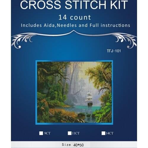 New Embroidery Counted Cross Stitch Kits Needlework - Crafts 14 ct DMC DIY Arts Handmade Decor - Gold forest 4
