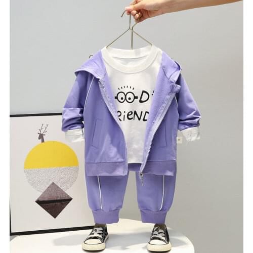 Autumn Children Cotton Clothes Baby Boys sport Jacket T-Shirts Pants 3Pcs/sets Infant Out Kids Fashion Toddler Casual Tracksuits