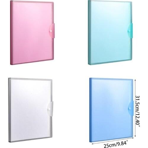 Portable Expanding Folding A3 Paper File Folders Multiple Pockets Button Closure Ideal for Office Clerk Teens School